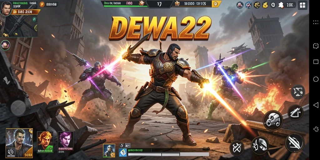 Tampilan dinamis gameplay seru dalam DEWA22.