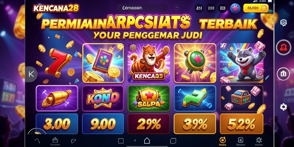 Tampilan gameplay menarik KENCANA28 yang penuh warna dan dinamis.