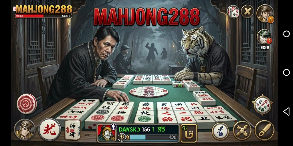Menampilkan momen mencekam saat bermain MAHJONG288 dengan suasana horor.