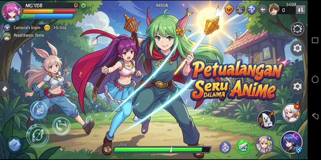 Tampilan gameplay <strong>MG108</strong> yang menawan dengan aksi karakter anime.