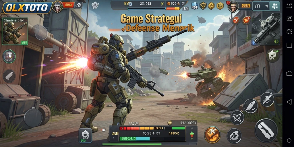 Screenshot gameplay OLXTOTO yang menunjukkan strategi tower defense yang seru.