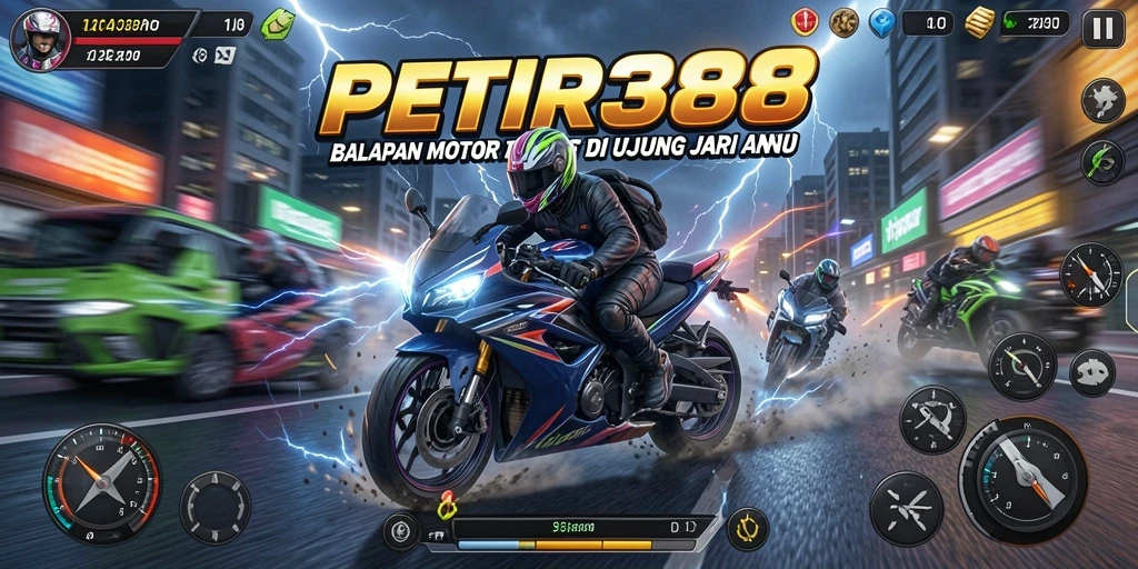 Gameplay seru balapan motor di PETIR388.