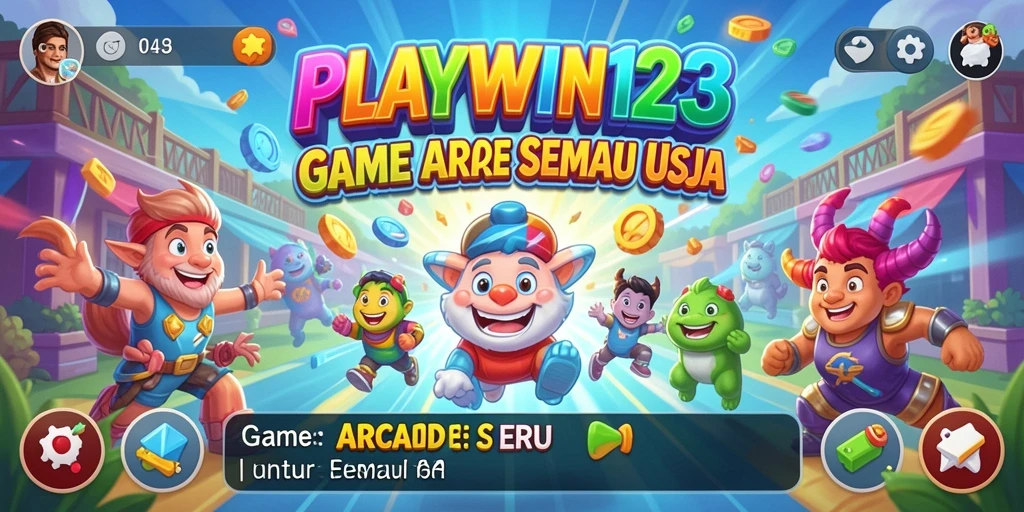 Screenshot gameplay <strong>PLAYWIN123</strong> menunjukkan aksi seru dan warna-warna cerah.