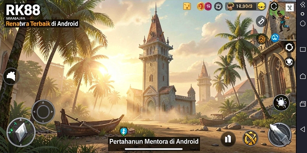 Screenshot utama RK88 menampilkan aksi seru dalam gameplay Tower Defense.