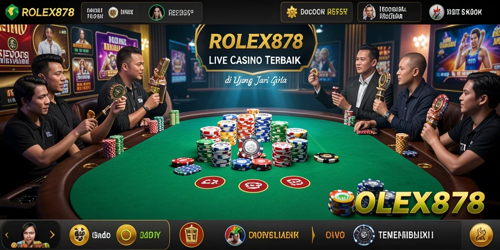 Tampilan gameplay <strong>ROLEX878</strong> yang menarik dan interaktif di kasino langsung.