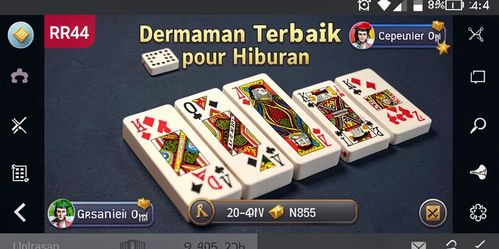 Tampilan gameplay menarik dari aplikasi RR44 saat bermain Domino.