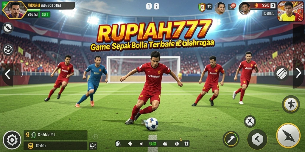 Tampilan gameplay RUPIAH777 dengan aksi sepak bola yang mendebarkan.