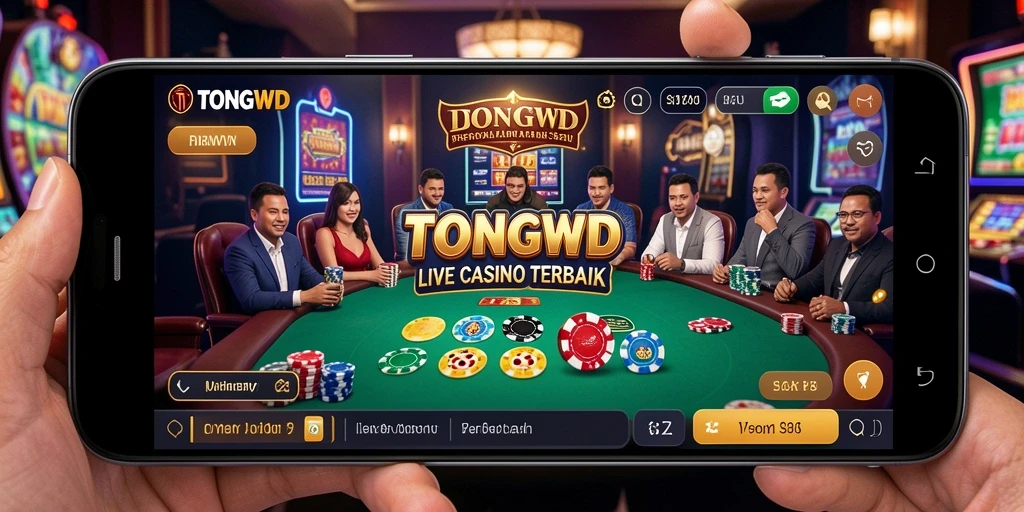 Screenshot gameplay TONGWD menampilkan dealer langsung dan permainan seru.